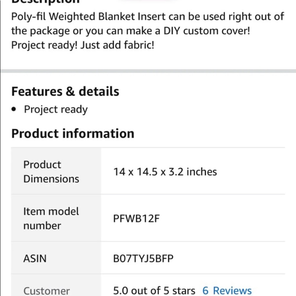 Weighted blanket insert - Picture 4 of 5